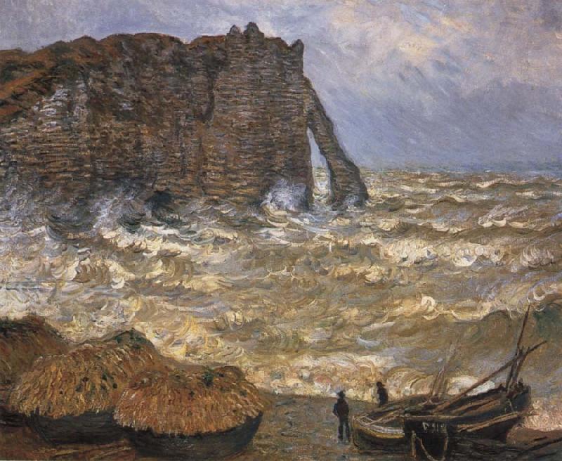 Claude Monet The Cliff at Etretat after a Storm